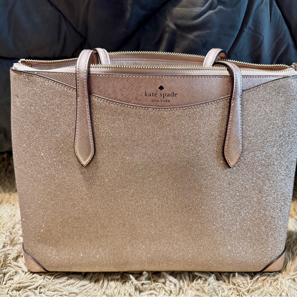 Kate Spade Gold Glitter Tote Bag